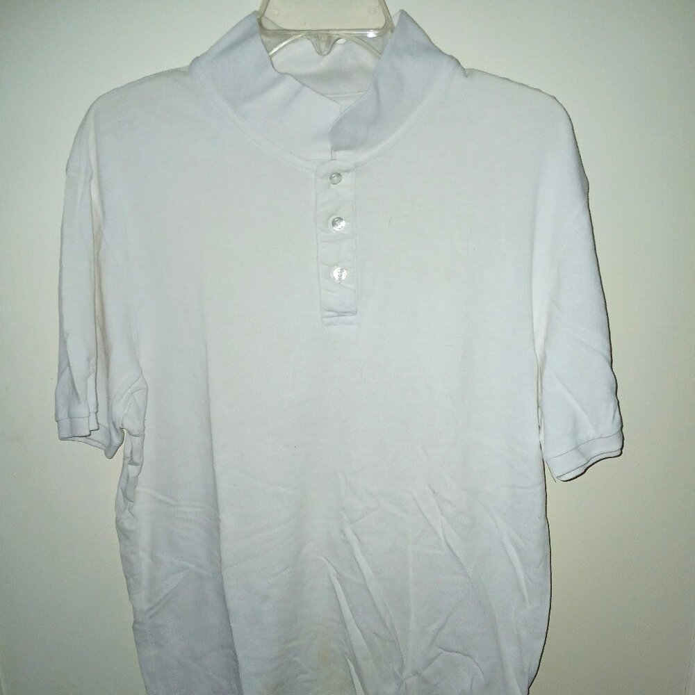 Plain white polo t-shirt